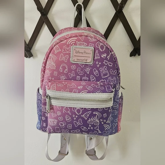 Loungefly | Bags | Disney Lounge Fly Pink Purple Ombre Icons  display picture 1